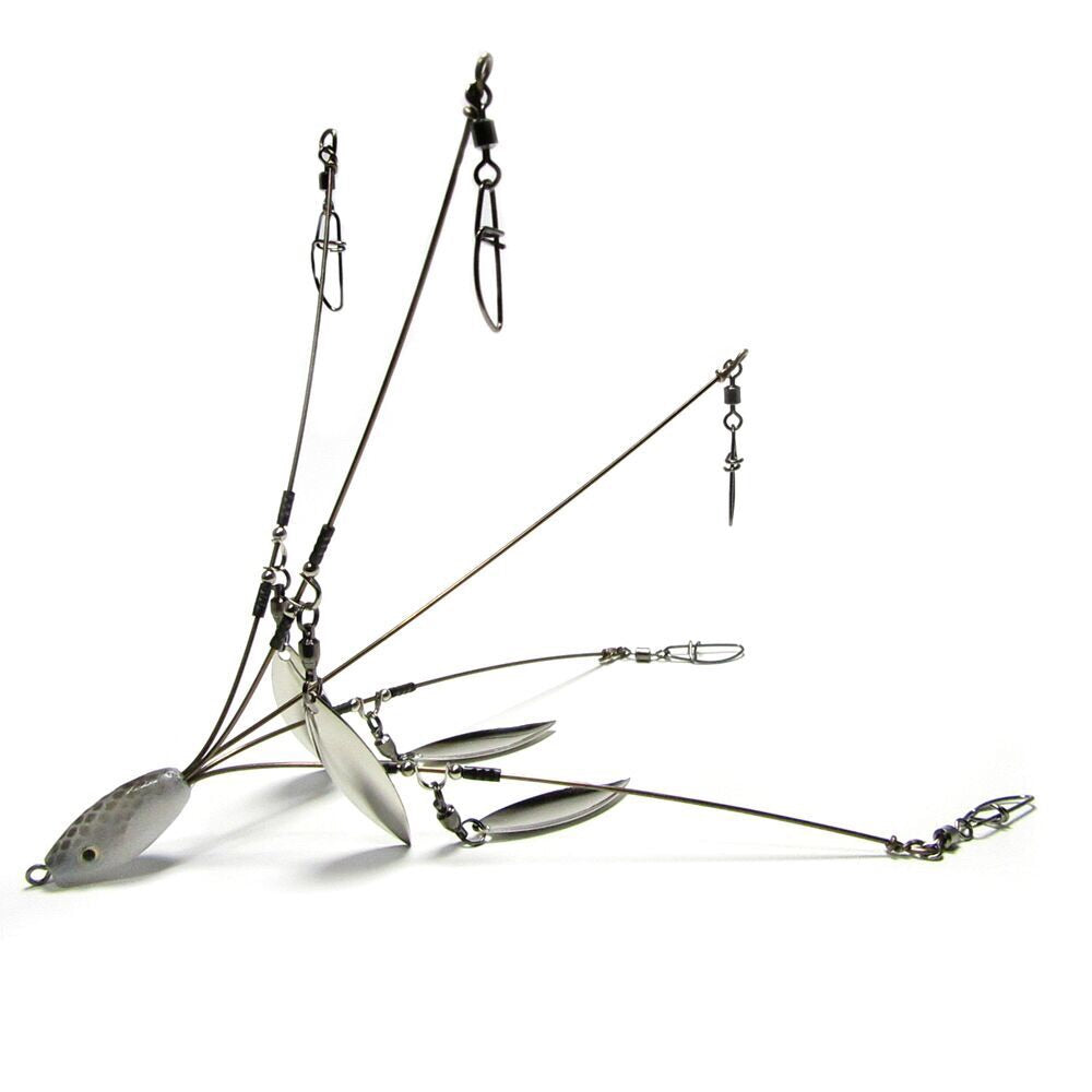 Alabama Umbrella Rig For Bass Fishing Shiny Blades Maroon Mini